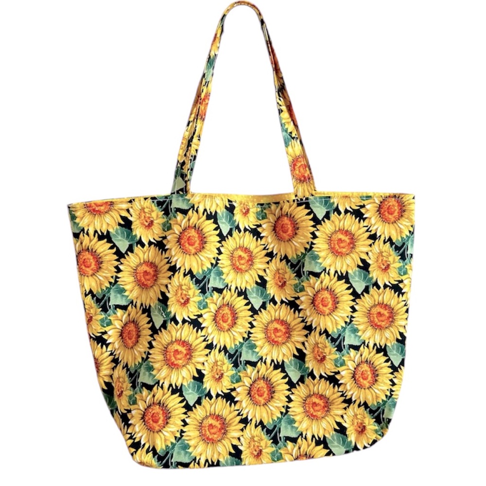 Handmade Tote Bag Colorful Sunflowers Fabric All Purpose Carry Shoulder Purse - Picture 6 of 6